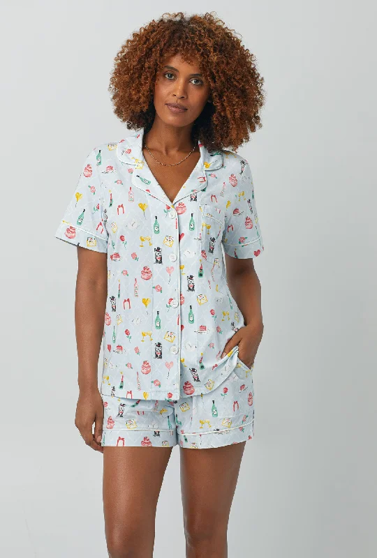 Weekend Bargains to Grab Wedding Party Short Sleeve Classic Shorty Stretch Jersey PJ Set