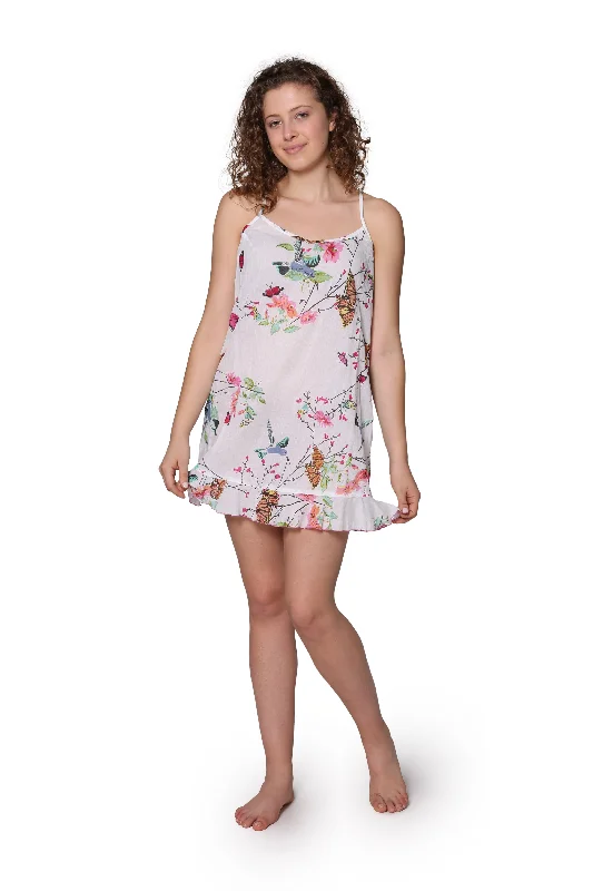 Daily Special White Floral Cotton Chemise