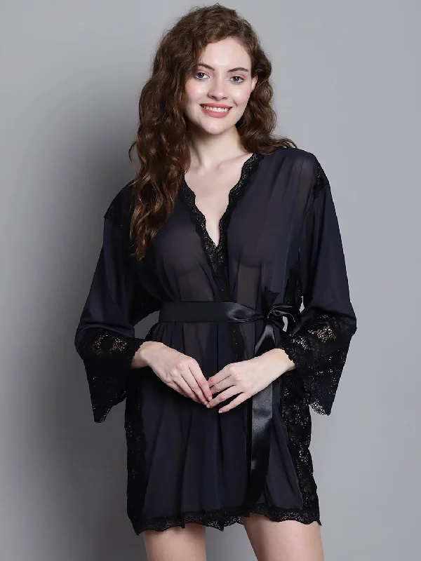 Quick Sale Overall Net With Floral Lace Robe