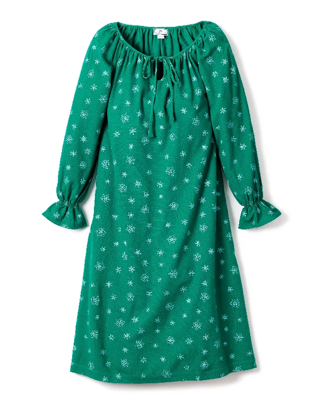 Savings Soar This Weekend Women's Flannel Delphine Nightgown in Emerald Wonderland