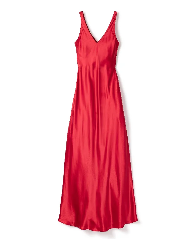 Don't Miss Out Women's Silk Long Slip in Bordeaux