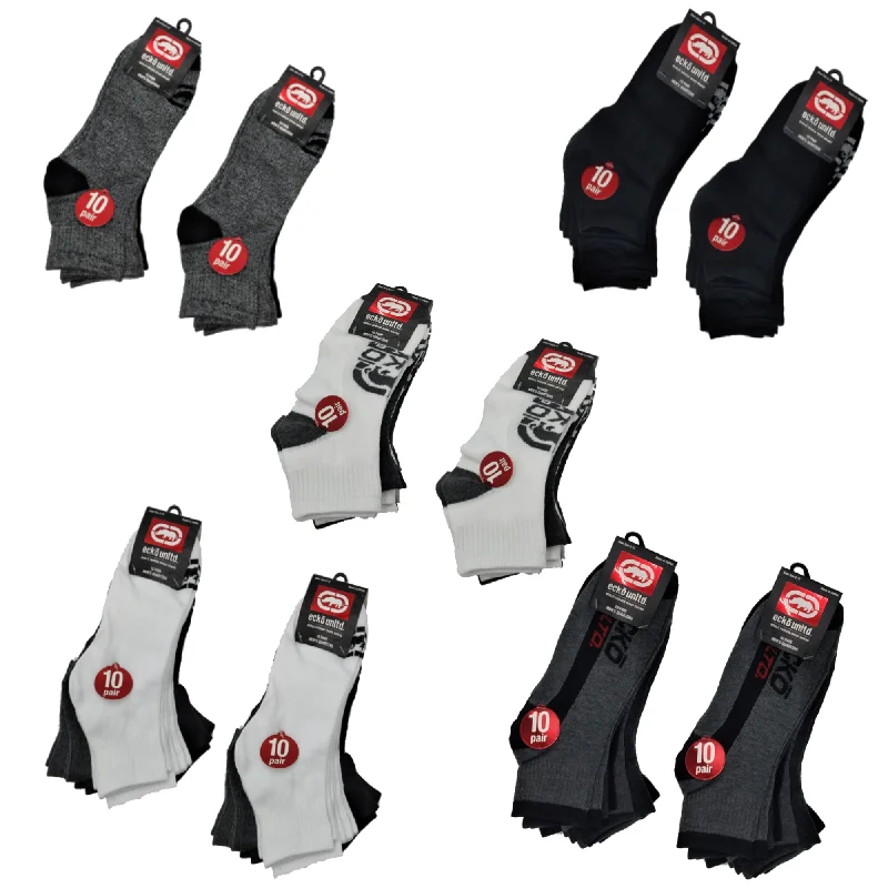 Weekend Discounts to Delight 10-20 Pairs of Ecko Men's Basic Quick Dry Quarter High Athletic Socks 10-13