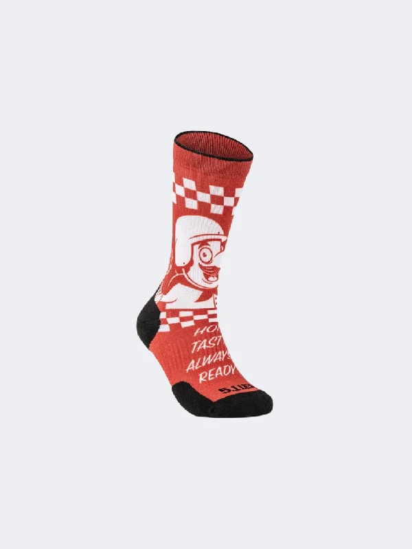 Discount Mania 5-11 Brand Pizza Delivery Men Tactical Sock Red/White/Black