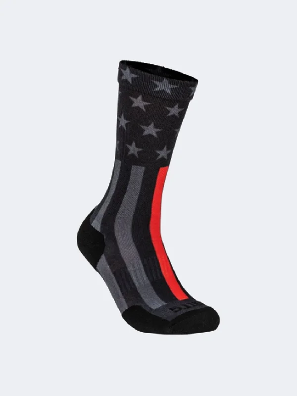 Weekend Savings Sensation 5-11 Crew Men Tactical Sock Black/Red