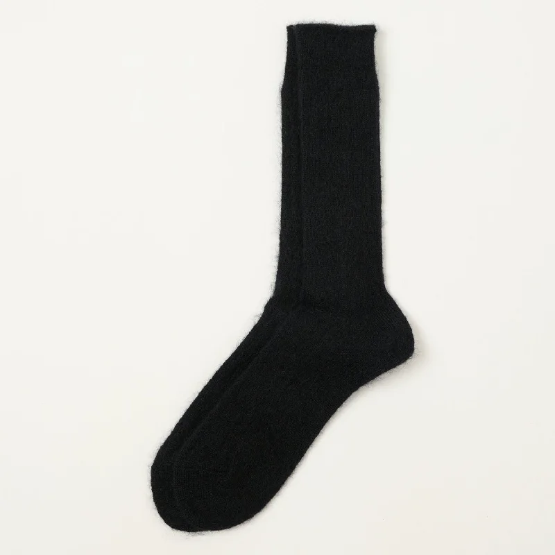 Final Offer Anonymous Ism Mohair Rib Crew Socks - Black