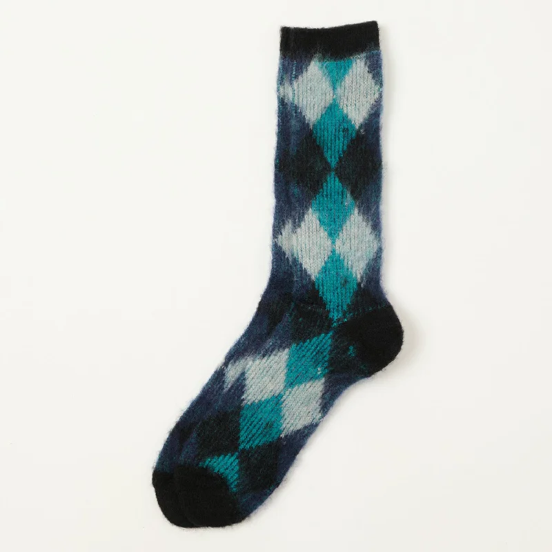 One-Day Only Anonymous Ism Napping Argyle JQ Crew Sock - Black