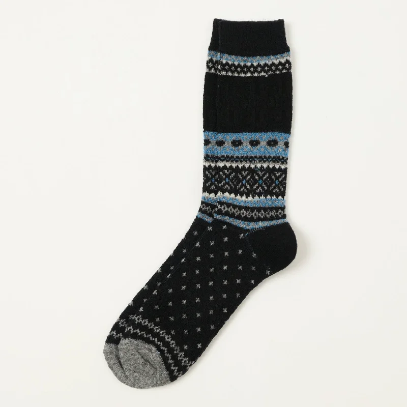Quick Deals Anonymous Ism Snow Links JQ Crew Sock - Black