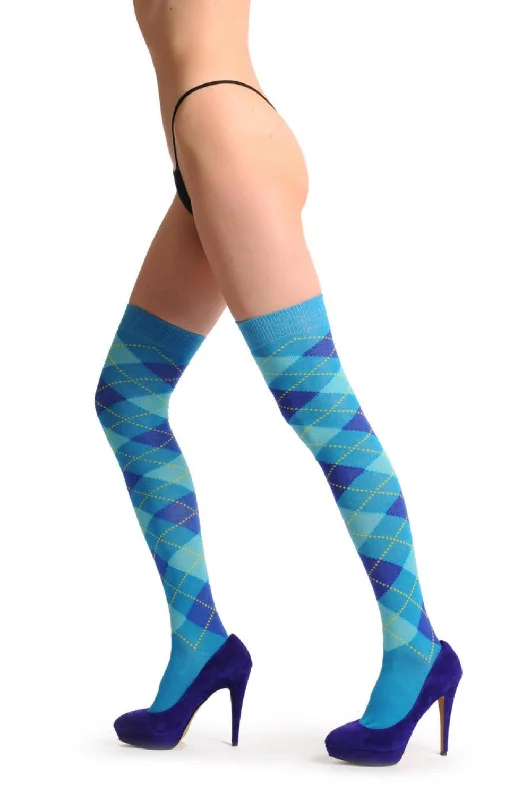 Great Bargain Argyle Blue Sky Blue & Dark Blue