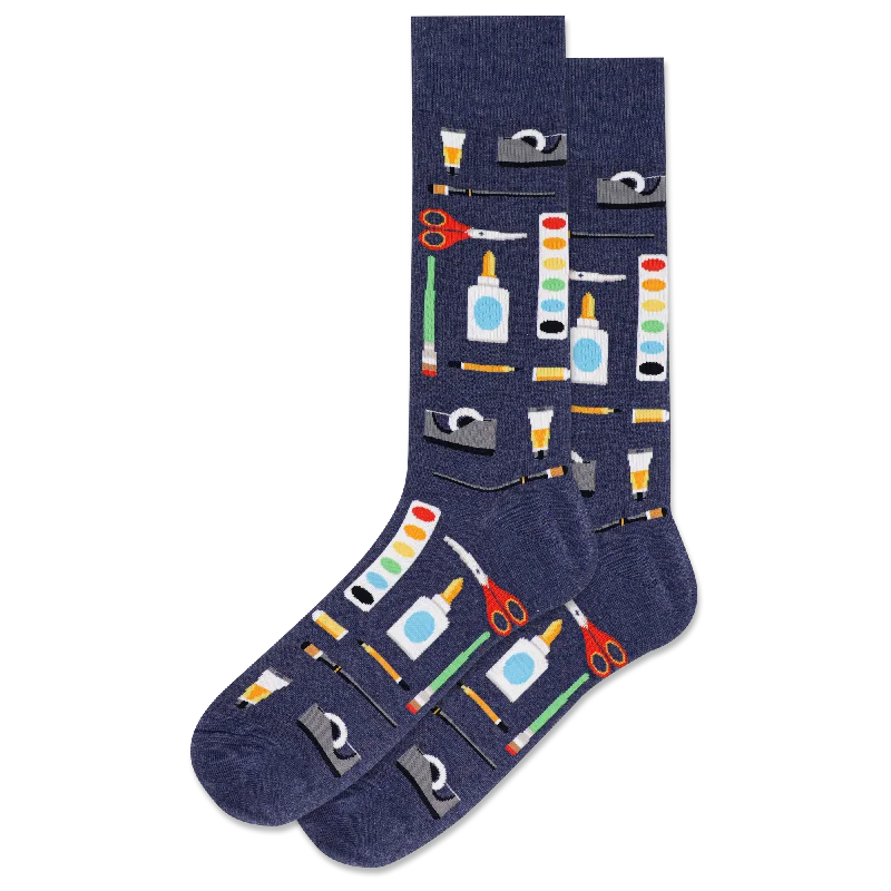 Early Access "Arts and Crafts Supplies" Crew Socks by Hot Sox