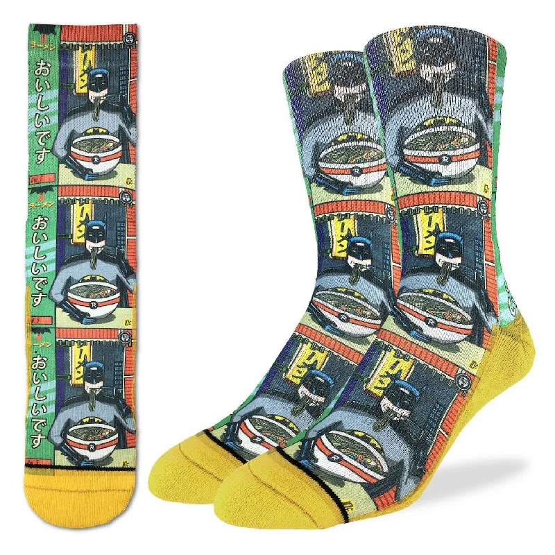 Weekend Discounts Worth Grabbing "Batman & Ramen" Crew Socks by Good Luck Sock - Large