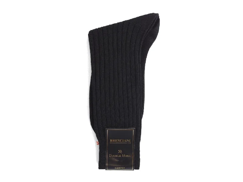 Price Slash Calf Length Cotton Socks 3-Ply Black