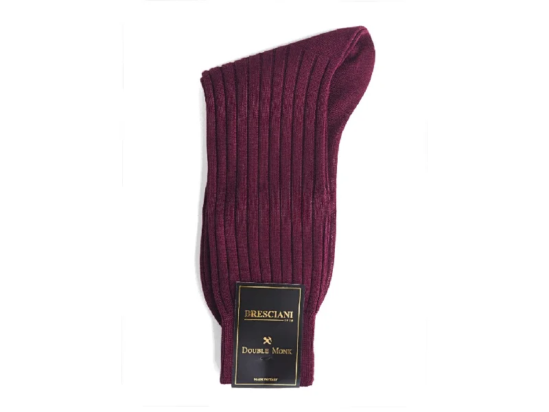 Can't Resist Calf Length Cotton Socks 3-Ply Burgundy