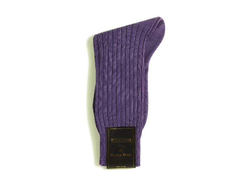 Year-End Sale Calf Length Cotton Socks 3-Ply Mauve