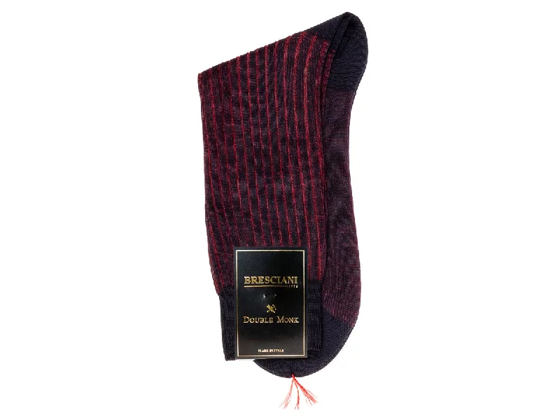 Weekend Specials to Snag Calf Length Cotton Socks Navy & Red Contrast Ribbed