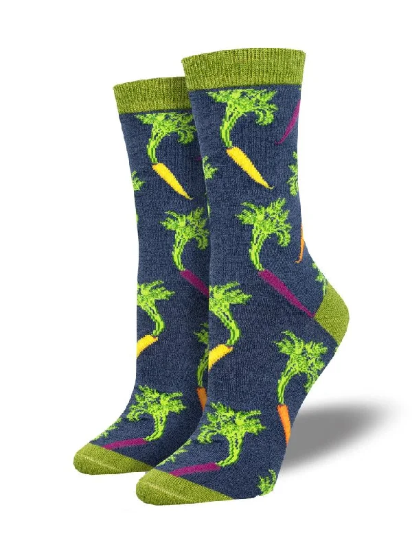 Extra Discount Carrot Rainbow | Women's Bamboo Crew