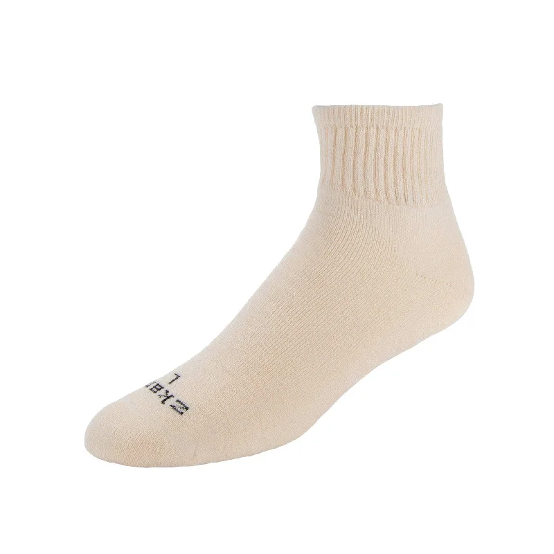 Clearance Sale Venture - Cushioned Organic Cotton Mini Crew Socks - Natural