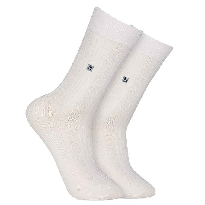 Great Deal Men's Cosmic Ribbed Formal Socks - Cream
