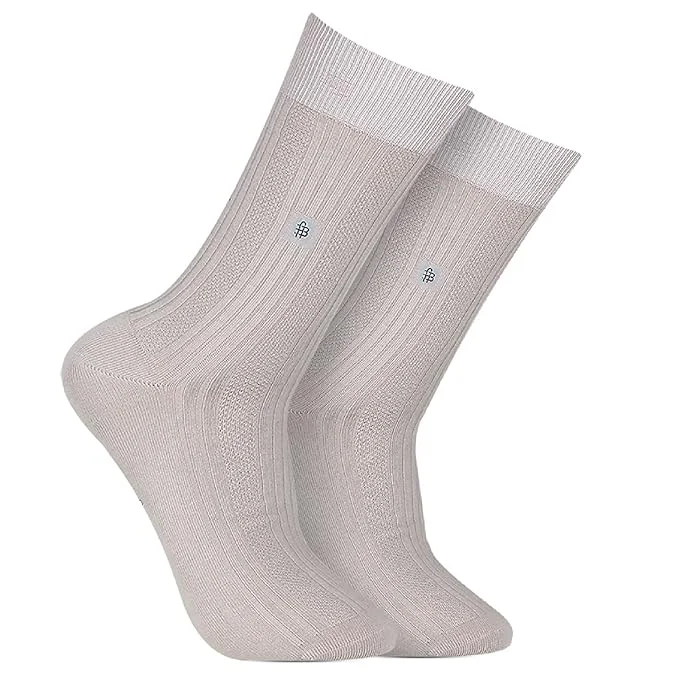 Shop and Save Cosmic Ribbed Formal Socks - Light Grey