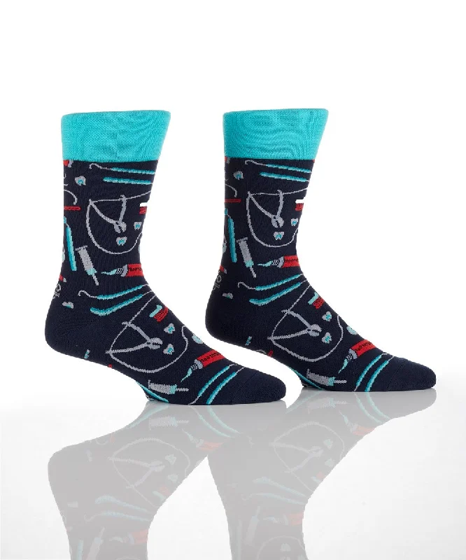 Quick Sale "Dentist" Cotton Dress Crew Socks by YO Sox - Large