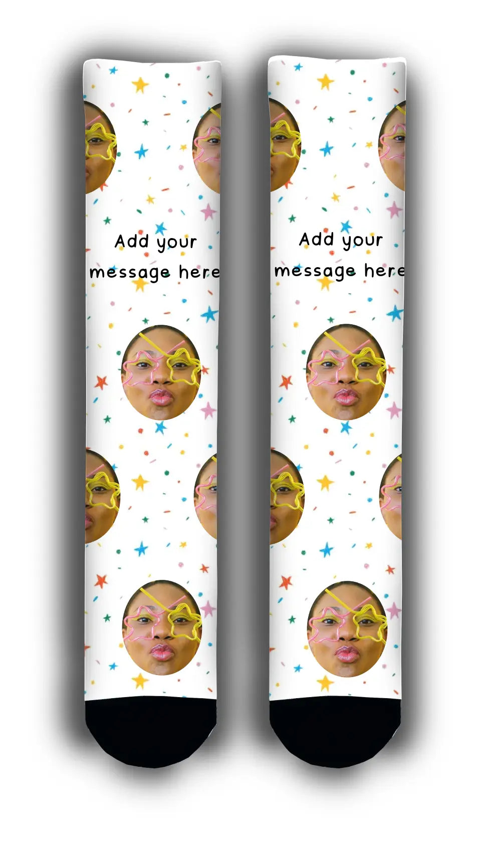 Great Deal Doodle Birthday Personalised Face Socks