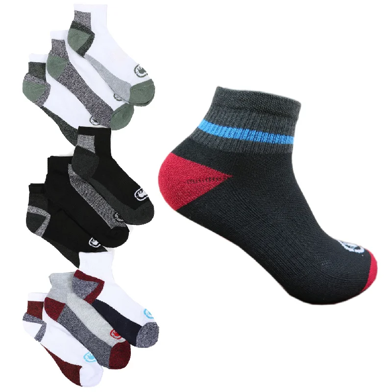 Closeout Deal ECKO UNLTD Mens 6-Pack 1/2 Quarter Cushion Arch Compression Athletic Socks