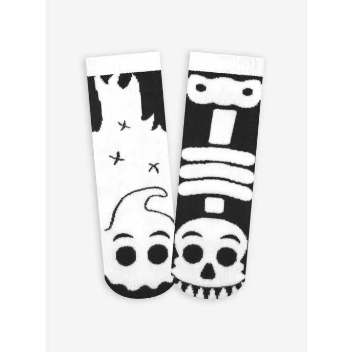 Act Now Ghost & Skeleton | Glow-In-The-Dark Kids Socks | Mismatched Cute Crazy Fun Socks