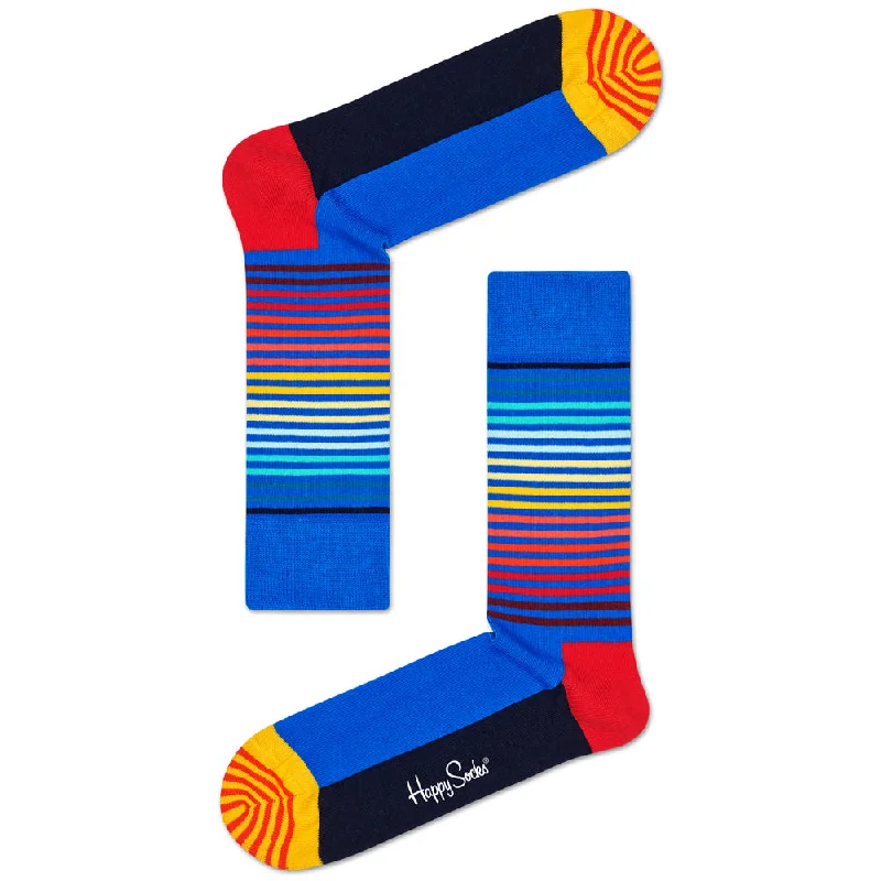 Exclusive Offer Happy Socks Men's Crew Socks - Half Stripe