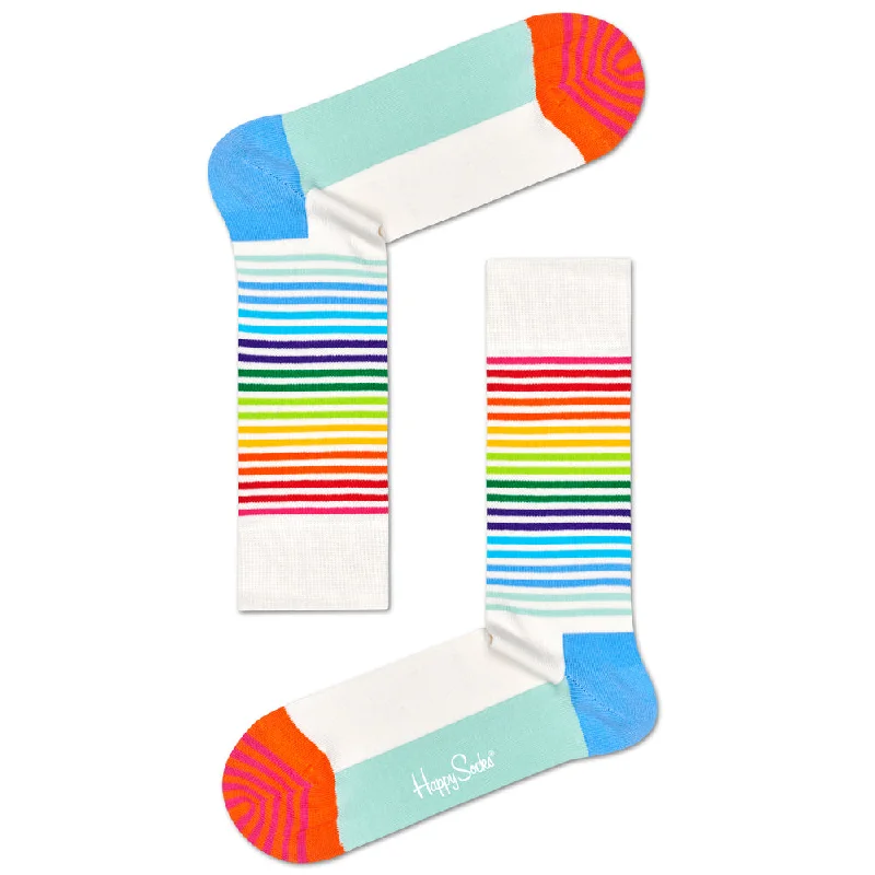 Extra Savings Happy Socks Men's Crew Socks - Half Stripe
