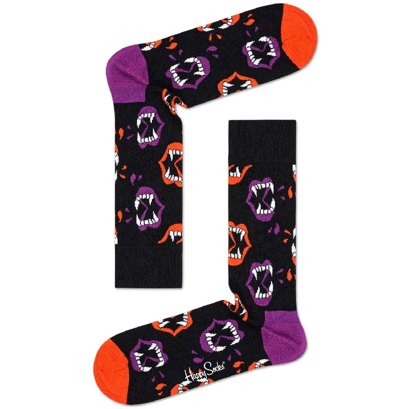 Weekend Steals Await Happy Socks Men's Crew Socks - Halloween Fang