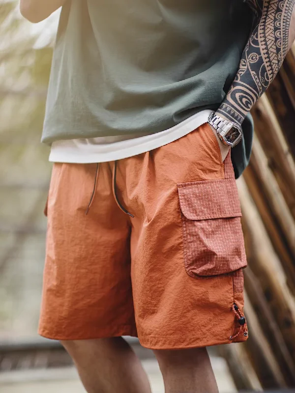 Weekend Deals That Please Hare - Orange Nylon summer short