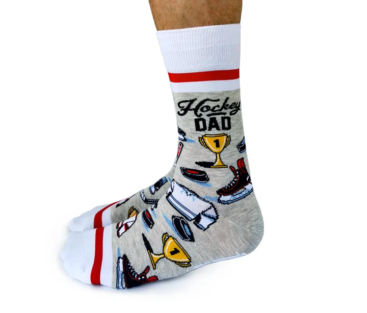 Weekend Bargains to Relish "Hockey Dad" Cotton Crew Socks by Uptown Sox - Large
