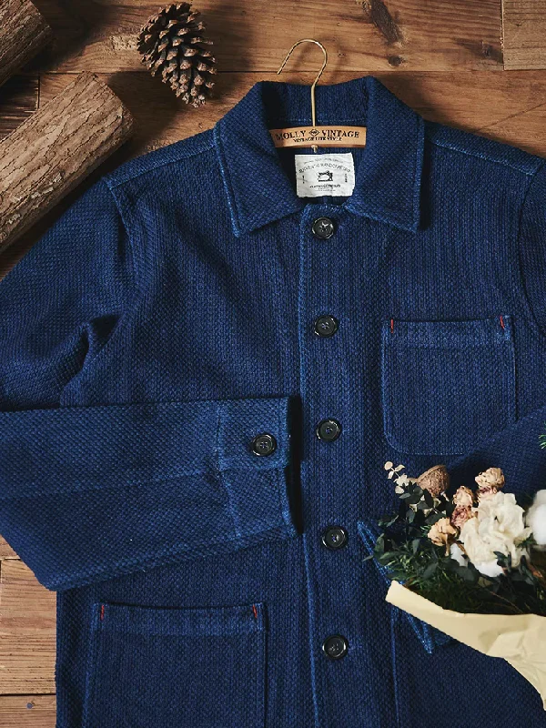 One-Day Only Indigo Tye Dye French Workwear Coat