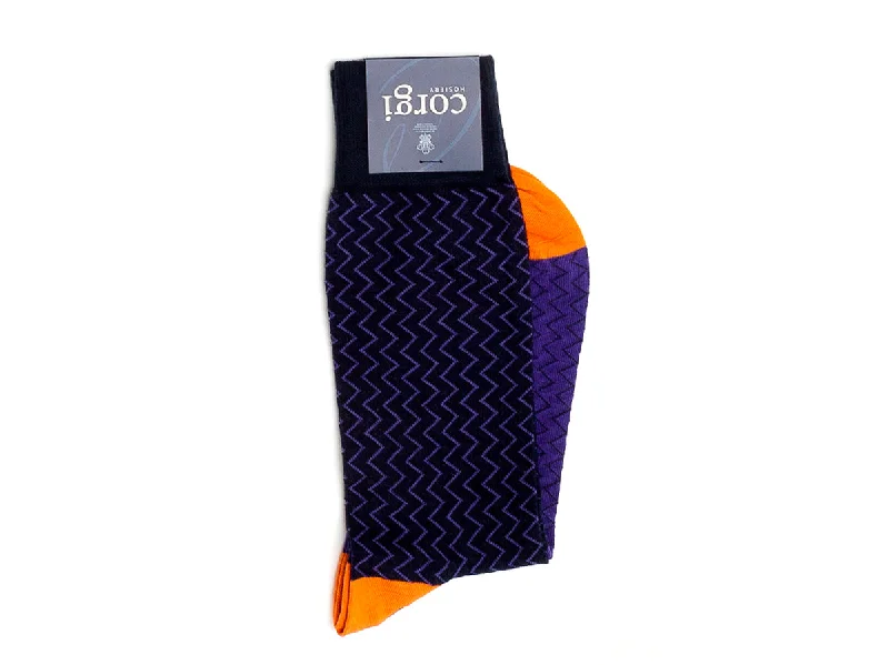 Weekend Wonders Await! Lightning Stripe Socks Purple