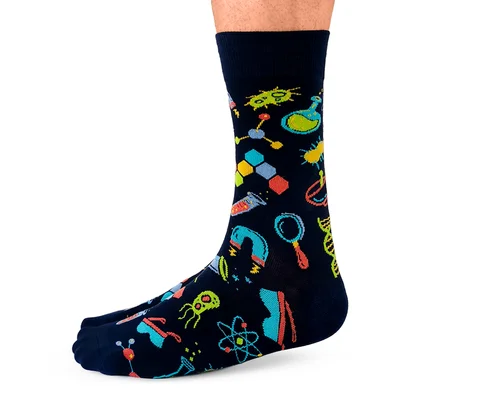 Fantastic Savings "Mad Scientist" Cotton Crew Socks by Uptown Sox - Large