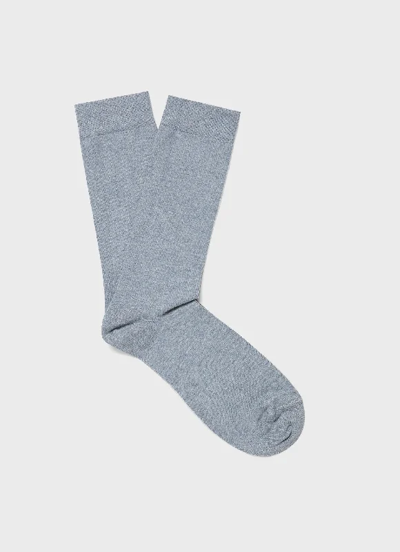 The Best Deal Men's Cotton Socks in Smoke Blue Melange