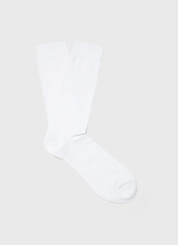 Midnight Sale Men's Cotton Socks in White