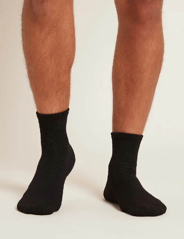 Amazing Value Men's Cushioned Quarter Crew Socks - Black