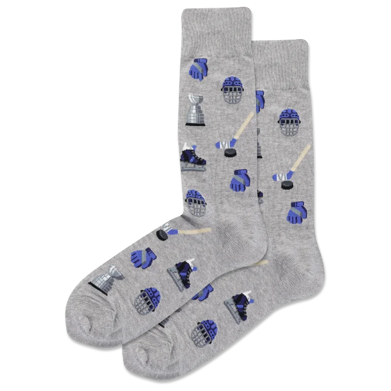 Reduced Rates "Hockey Stick" Cotton Crew Socks by Hot Sox - Large
