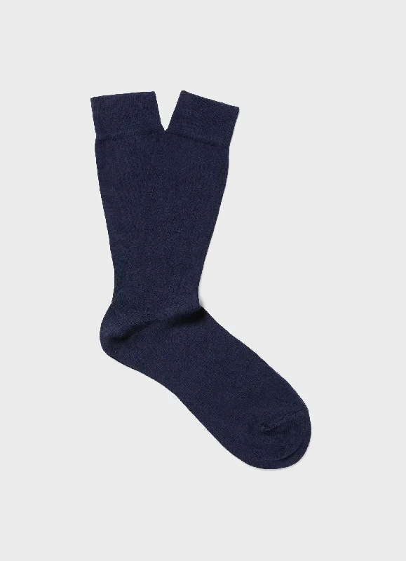 Final Offer Men's Long Staple Cotton Socks in Navy