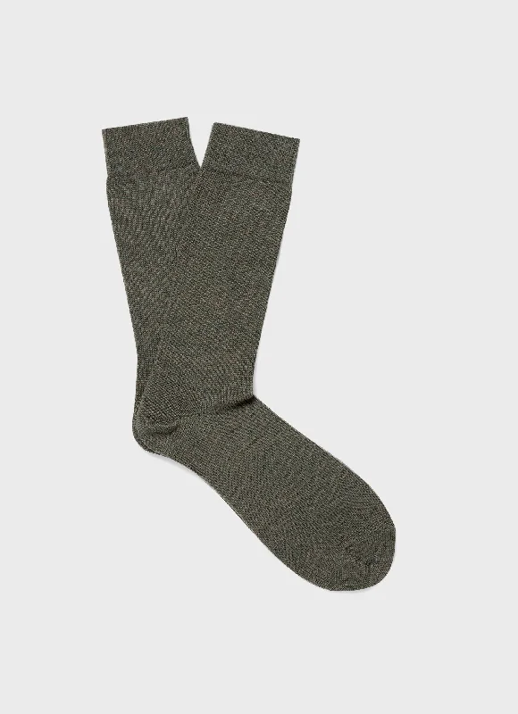 Limited Supply Men's Merino Wool Socks in Olive Twist
