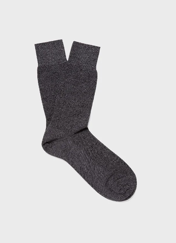 The Best Prices Men's Merino Wool Waffle Socks in Charcoal Melange