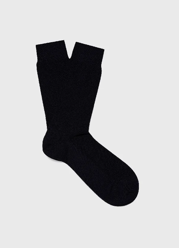 Exclusive Offer Men's Merino Wool Waffle Socks in Navy