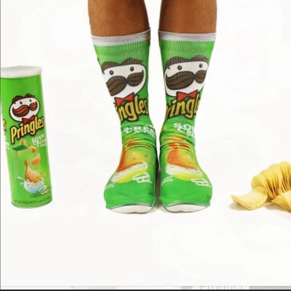 The Best Deal Men's Odd Sox Pringles Sour Cream Crew Socks