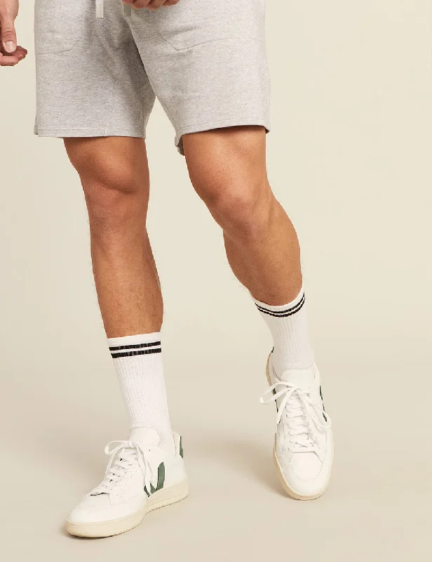 Flash Sale Men's Striped Cushioned Crew Socks - White/Black