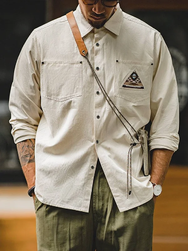 Today Only Navajo tribal patch chest pocket shirt