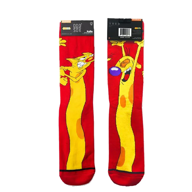 Big Deal Odd Sox Men's Crew Socks - CatDog