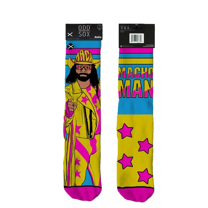 Lowest Rates Odd Sox Men's Crew Socks - Macho Man Stars
