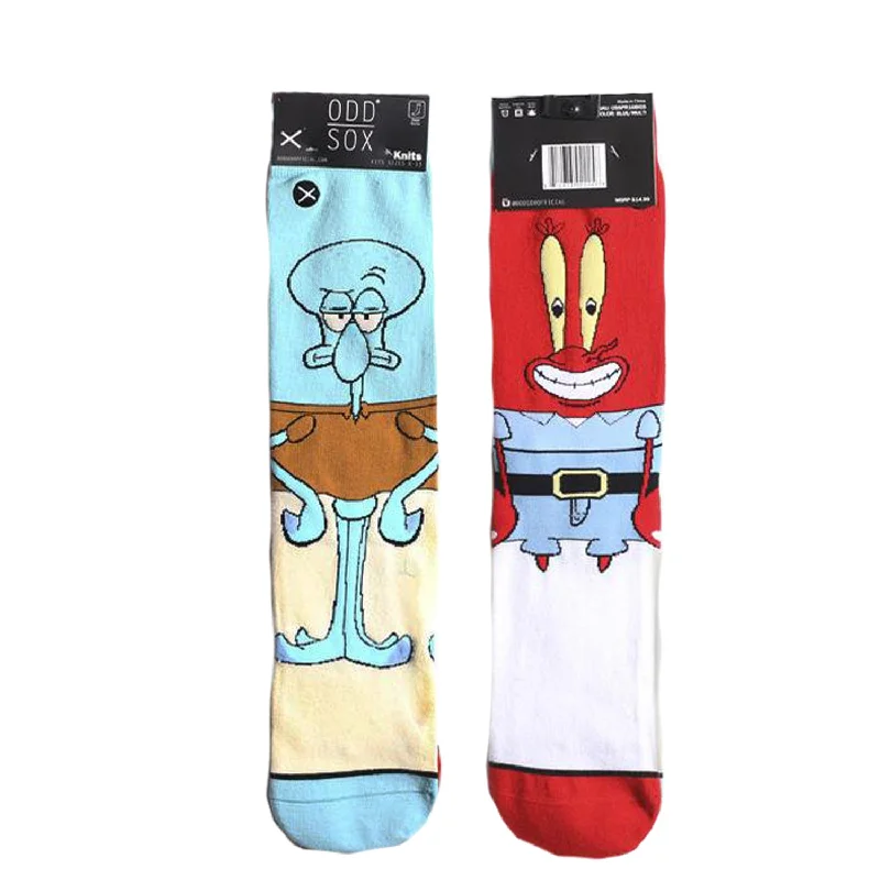 Price Drop Odd Sox Men's Crew Socks - Squidward & Mr Krab (Spongebob Squarepants)
