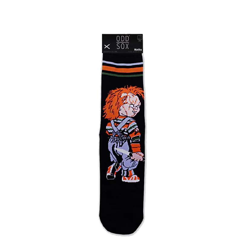 Weekend Savings Delight Odd Sox Men's Crew Socks - Chucky's Back (Chucky)