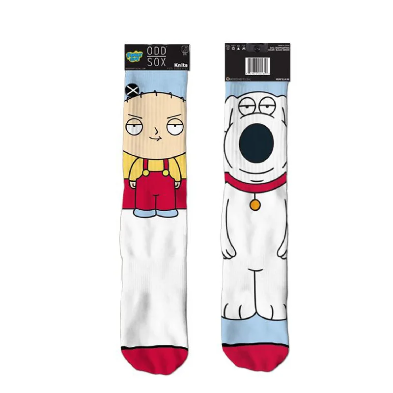 Weekend Savings Spectacle Odd Sox Men's Crew Socks - Stewie & Brian (Family Guy)